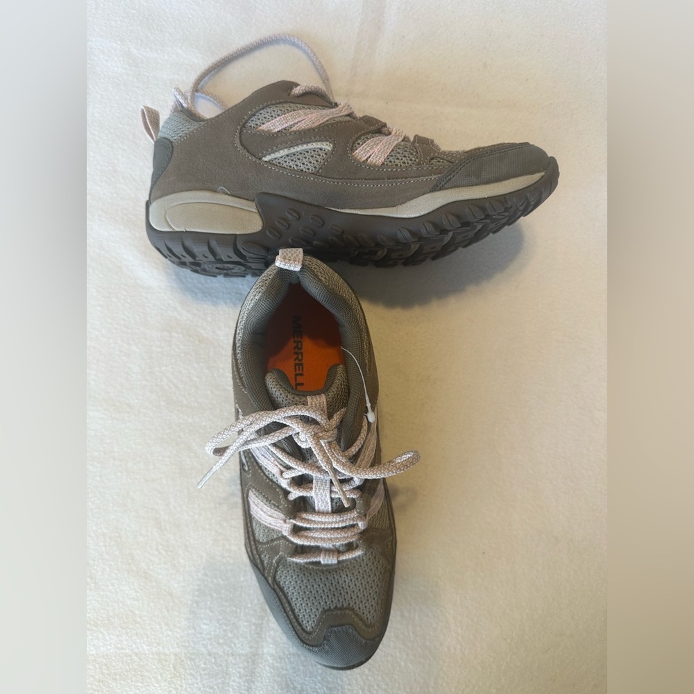 Size 8.5 Merrell Woman's Hiking Shoes “Brindle/Pale Lilac" Air Cushion Rubber